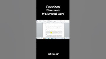 Cara Menghapus Watermark Di Microsoft Word  #gaftutorial