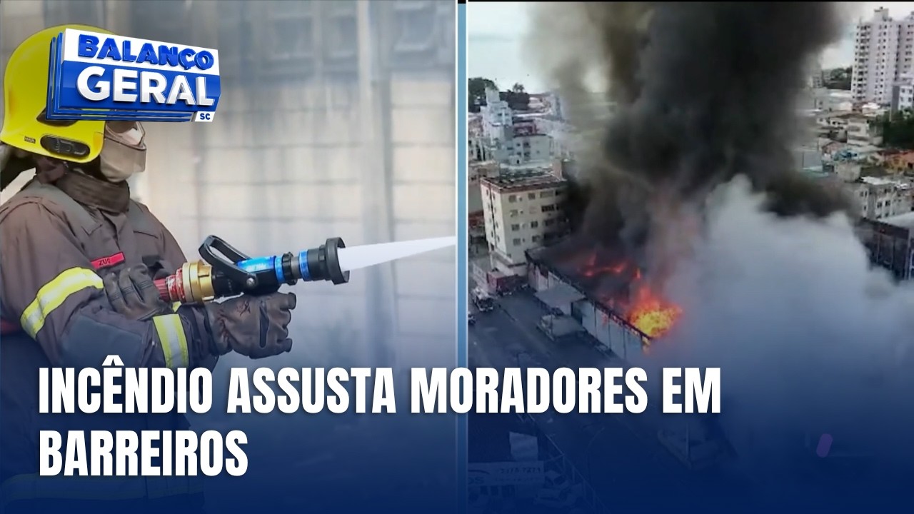 Incêndio em galpão assusta moradores e provoca saída às pressas em São José
