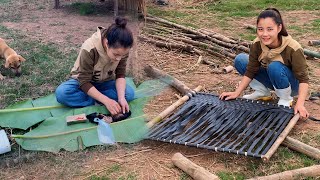 The girl made a door with rope and caught fish to suủvive - Ep5