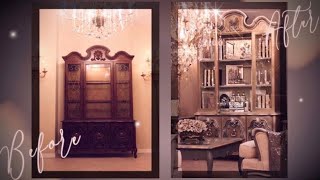 BEFORE &amp; AFTER - French Provincial Bookcase Makeover -THRIFT FLIP DIY, How to Paint Furniture