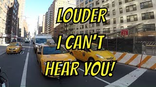 NYC Pedestrian mocks cars while crossing the street