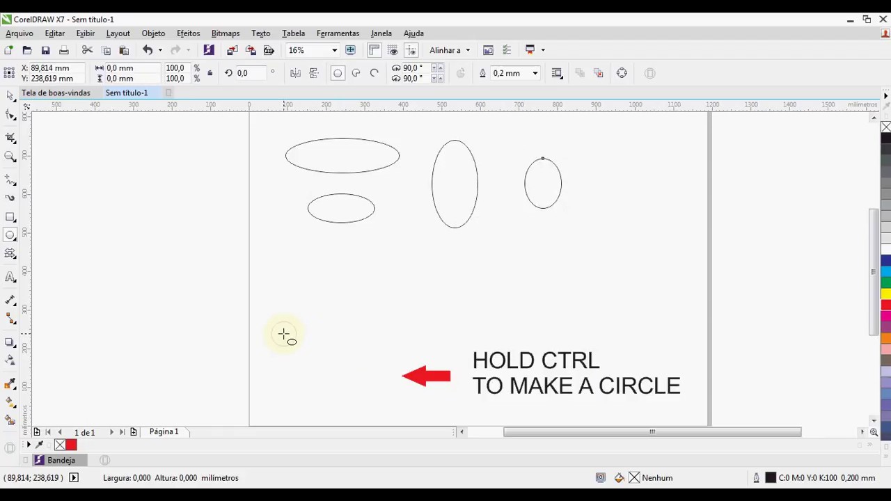[QUICK TUTORIAL] How to draw an elipse or circle in Corel Draw X7 - YouTube