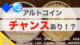 【ADA、DOT、CHZ、LSK、CAKE、COMP、WAVES】アルトコイン、チャンスあり！？（2021年8月7日 相場分析）後半
