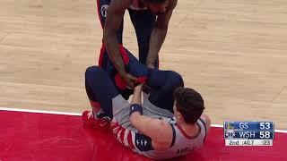 Deni Avdija Leaves Game In Wheelchair After Scary Leg Injury & Awkward Landing