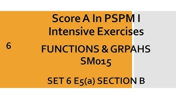 Functions & Graphs SM015 SET6 E5(a) Section B - PSPM I