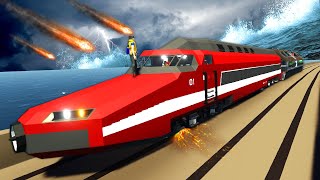 ESCAPING Disasters in the FASTEST Train House in Stormworks Multiplayer!