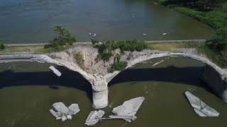 Flying the Interurban Bridge Near Waterville OH