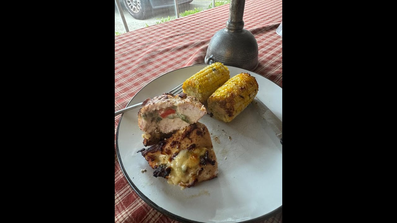 Grilled Stuffed Chicken and Herb Corn!