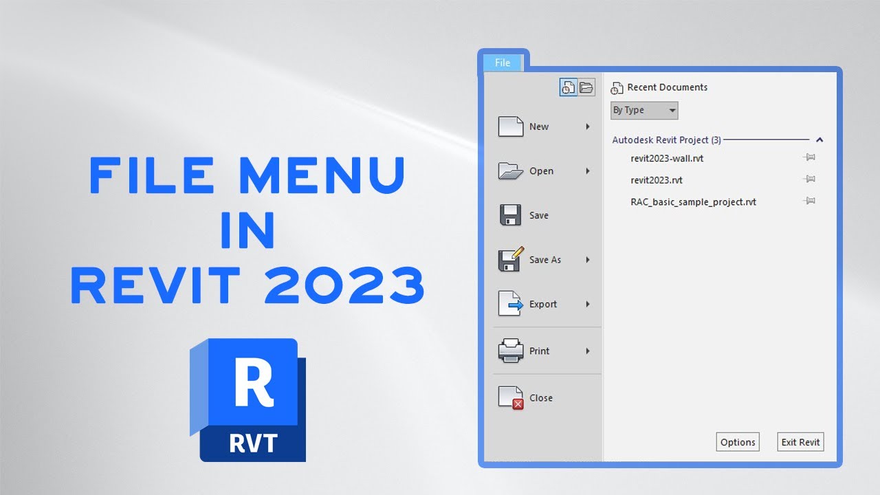 File Menu In Revit - Revit User Interface - YouTube