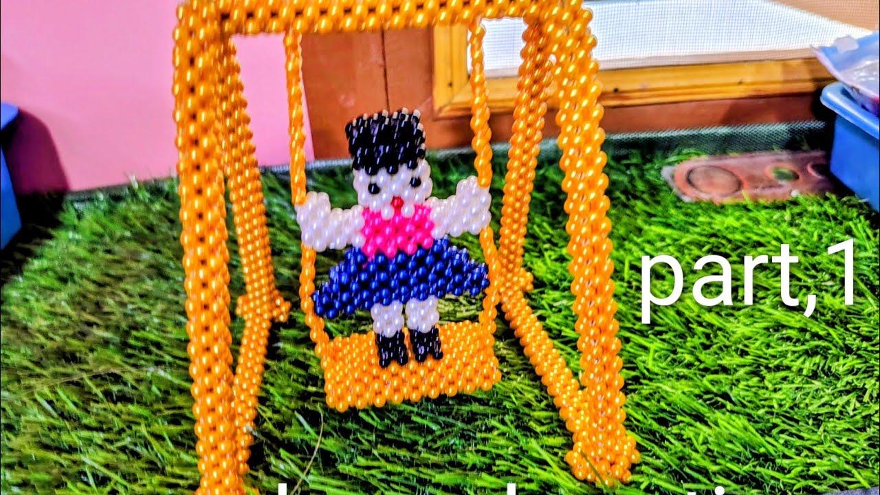 Women's Day special Beaded baby Swing. Part 1. பாசியில் குழந்தை ஆடும் ஊஞ்சல் பகுதி 1.