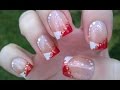 Chevron christmas french manicure tutorial   diy easy nail art designs for holidays
