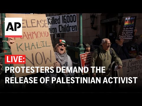 LIVE: Protesters demand the release of Palestinian activist Mahmoud Khalil Episode cover