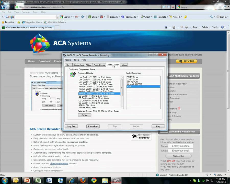 ACA Systems Screen Recorder demo