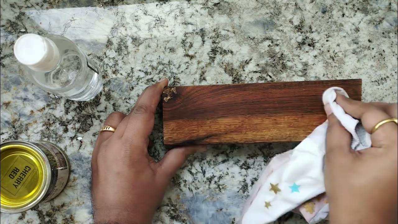 How to apply Cherry Red Wood Stain and Varnish on Teak Wood Hard Wood