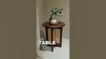 Handcrafted Wooden & Cane Side Table - Elegant & Functional! 🌿✨