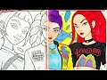 Relaxing Art Therapy: Coloring a Beautiful Demon Hunter 🌸✨#asmr #art #coloring #relaxing 