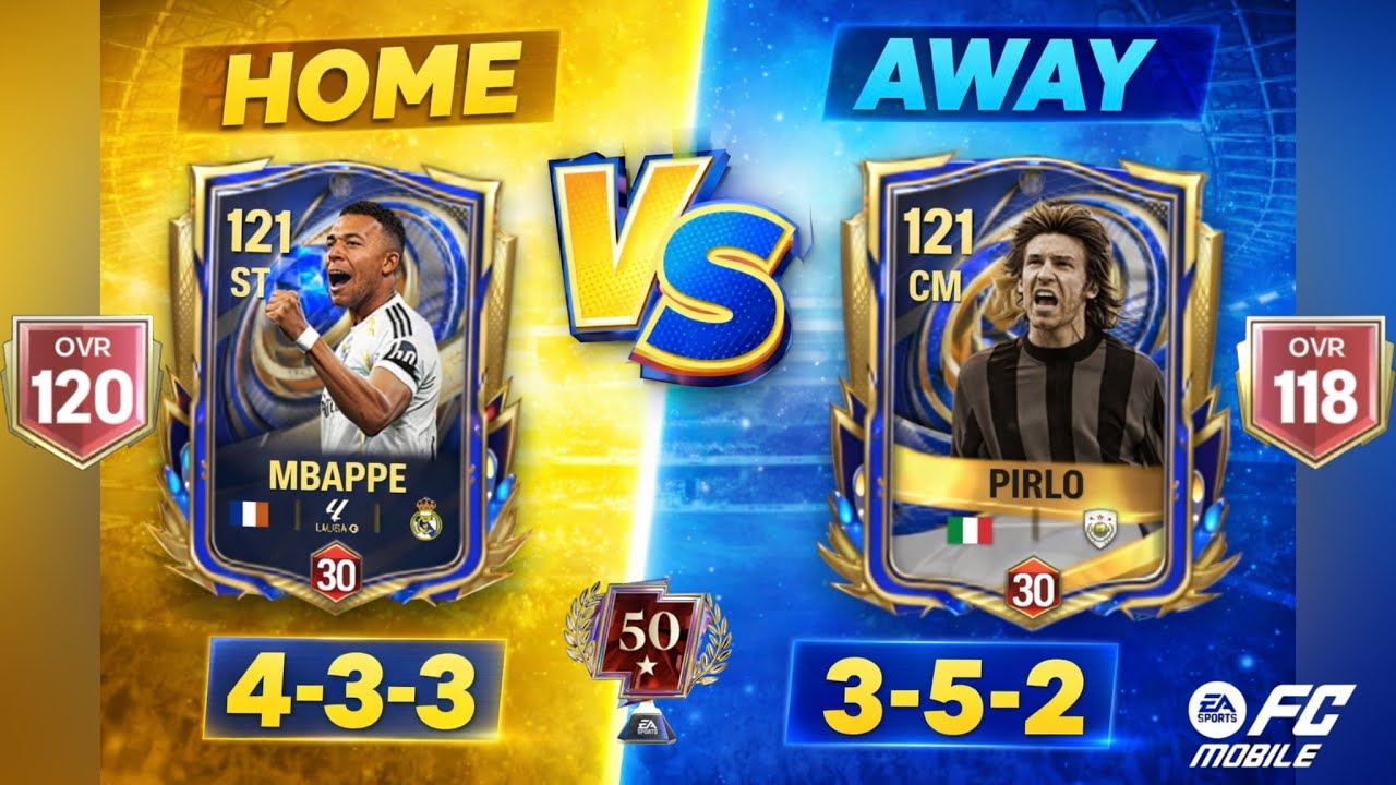 MBAPPE 4-3-3 vs PIRLO 3-5-2 MATCH REVIEW FC MOBILE 
