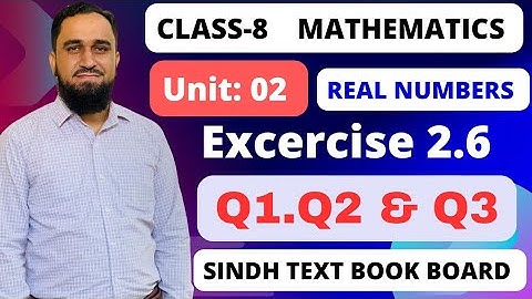 Excercise 2.6 || Q1, Q2 & Q3 | Unit 02 | Class 8 | Maths | Sindh text book board || Qualified World