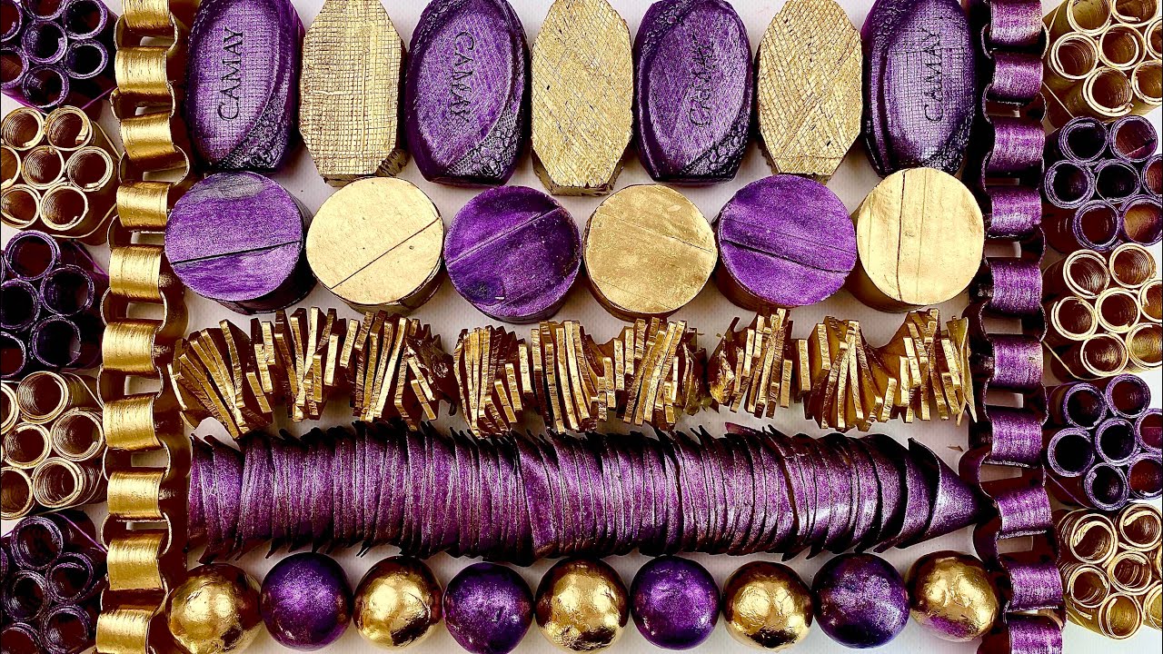 Clay cracking 💜Crushing soap boxes with starch 💜 Soap cubes 💜 Soap spirals 💜 Soap chains 💜