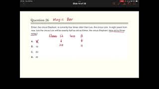 OC Test - thinking skills- Magic Bar