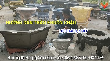 Hướng dẫn tháo khuôn chậu cảnh lục giác composite 1200 | Khuôn Tổng Hợp