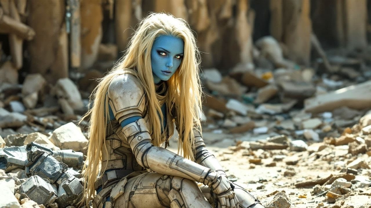 An alien woman emerged from the trash and came toward me.