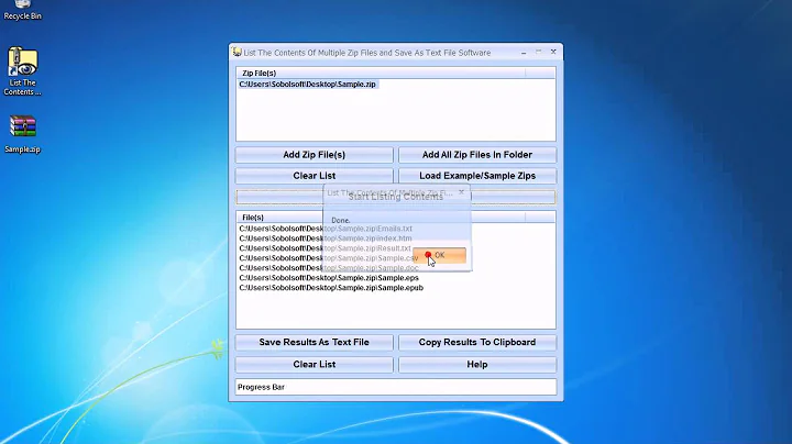 How To Use List The Contents Of Multiple Zip Files and Save As Text File Software