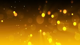 Colorful abstract neon gold bokeh particles background | 4K