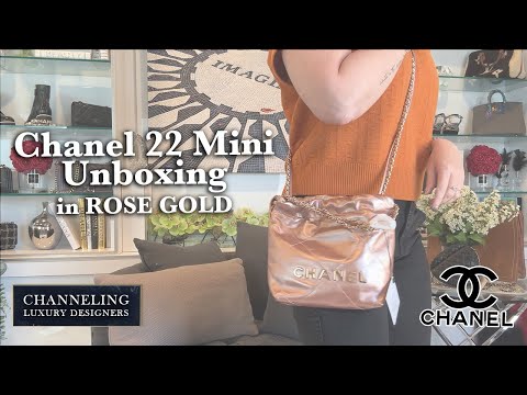 Chanel 22 Mini in Rose Gold Unboxing and Review - 22S Spring/Summer with  Rose Gold Hardware 