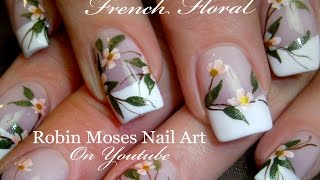 DIY White flower Nails | Wedding French Tip Nail Art Design Tutorial