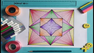 How to make Square Geometric Design and make Nice picture step by step || Square Geometric Pattern screenshot 2