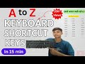 Keyboard a to z shortcut keys | keyboard shortcuts a to z |Keyboard Shortcuts