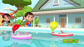 Download Lagu Balloon Boat Race Song Rhyme with lyrics | Educational and fun video for children | Kiddiestv MP3