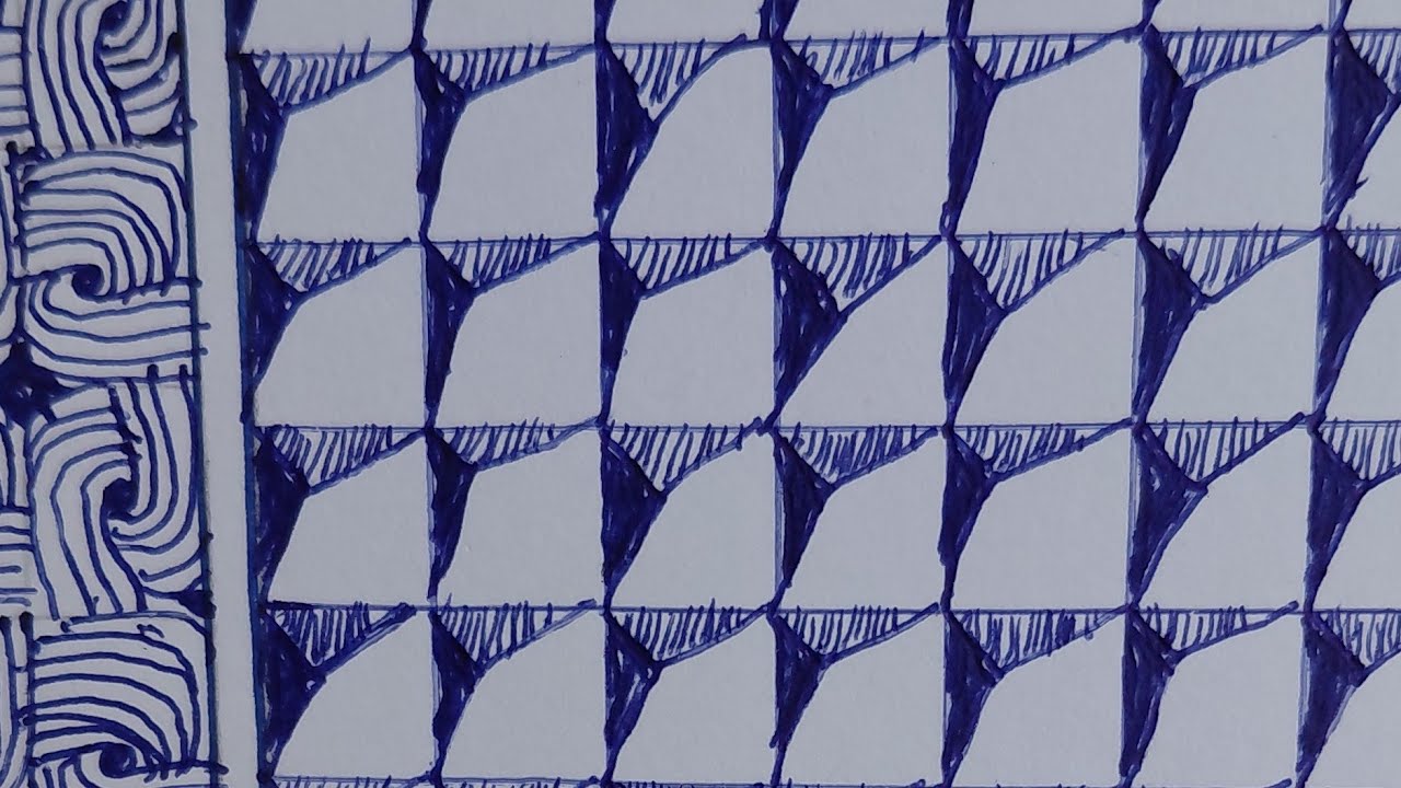 Simple Zentangle pattern art easy to draw 