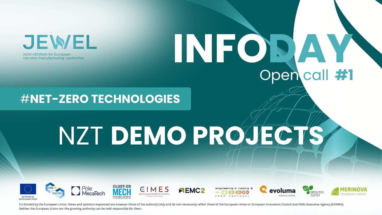 JEWEL Infoday Open Call #1 - NZT Demo Projects #webinar #netzero - YouTube