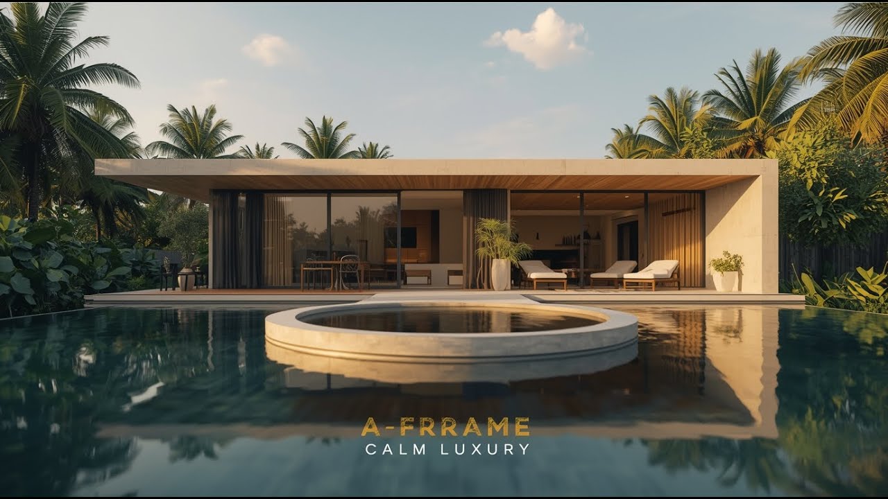 A-Frame Tiny House Luxury — Tropical Calm Modern Architecture | Shafriad Archviz