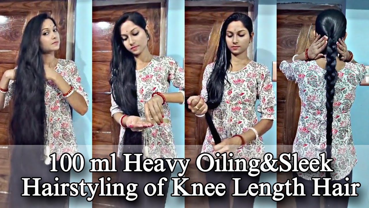 100ml Heavy Hair Oiling | Sleek Comb Hair | Huge Clutcher Bun & Braid