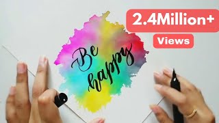 Easy watercolor background and calligraphy tutorial for beginners | Art and lettering