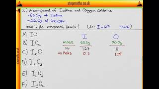 BMAT 2010 Section 2 - Q02 Chem - Empirical Formula - Worked Solution