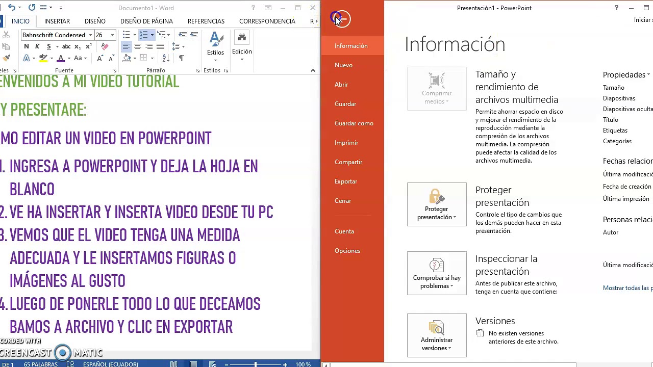 COMO EDITAR UN VIDEO EN POWERPOINT - YouTube