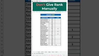 Rank Function in Excel - Find the class position quickly #smartexcel #Excel #Exceltips