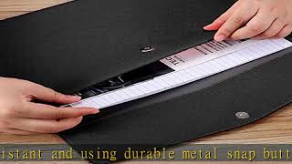 Enyuwlcm PU Leather A4 File Folder Document Holder Waterproof Portfolio Envelope Folder Case with S