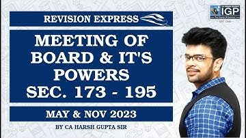 REVISION EXPRESS | MEETING OF BOARD & IT