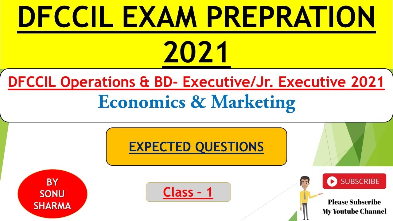 DFCCIL Economics and Marketing | DFCCIL Economics and Marketing Syllabus | DFCCIL Classes | Class 1