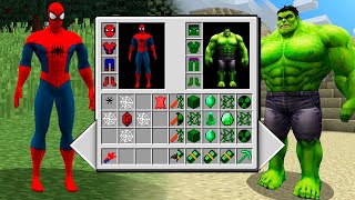 REAL SPIDERMAN vs REAL HULK SUPERHEROES Inventory Shop! Minecraft Inventory Challenge Mods screenshot 5