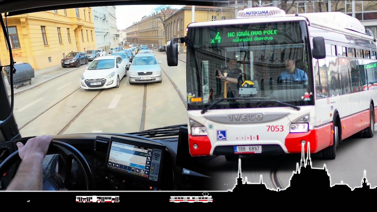 První zácvik na lince x4 aneb křest ohněm 🚌 Cab view bus Brno