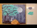 Rain of Stars-Cotton Swabs-Idea for Acrylic Painting on Canvas/ Beginner