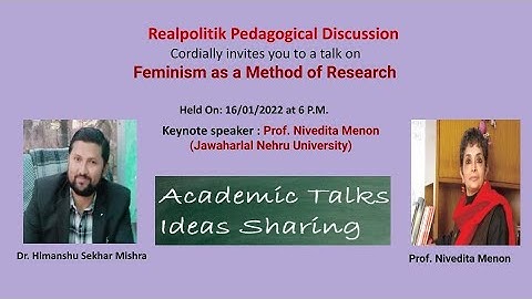Feminism as a Method of Research by Prof  Nivedita Menon JNU 2022 01 16 at 04 31 GMT 8