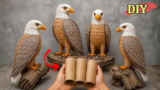 Making a Bald Eagle from Cardboard & Toilet Paper Rolls | Recycled DIY