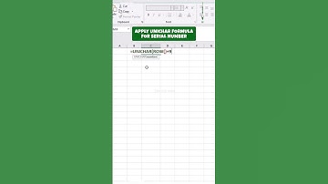 UNICHAR FUNCTION | Apply UNICHAR Formula For Serial Number in Excel | Fill Series | 📊💻🔍 #exceltips